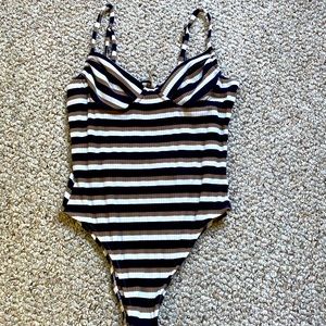 Spaghetti strap striped bodysuit women’s size m